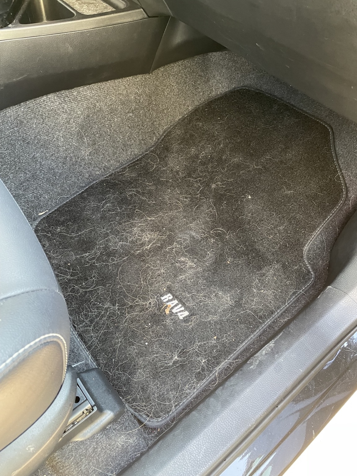 Rav4 Interior Passenger Carpet Before Cleaning